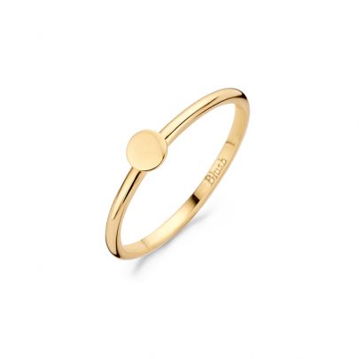 Blush geelgouden ring met rond plaatje, 1212YGO/52 Goud Blush