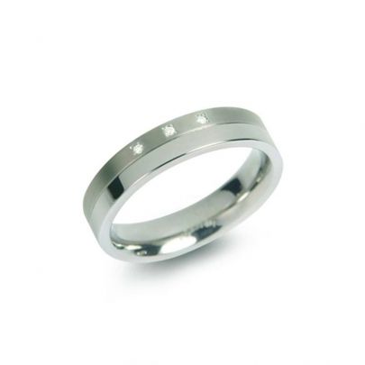 Boccia titanium ring met diamant, 0129-03 Titanium Boccia