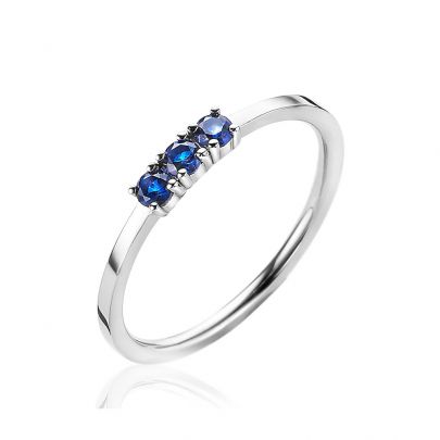 Zinzi zilveren ring met blauwe zirkonia's, ZIR2127B56 Zilver Zinzi