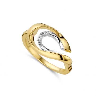 Engi bicolor gouden ring met diamant, DSR-23513GW-55 Goud Engi Collections