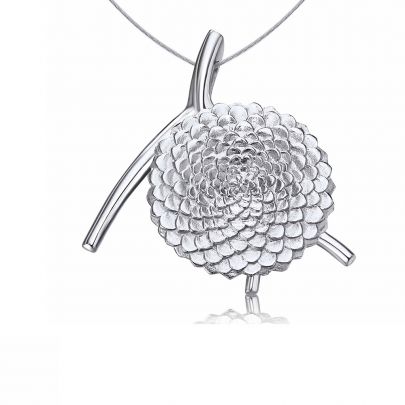 Daniel Vior zilveren Dahlia ketting 45 cm. , 767170 Zilver Daniel Vior