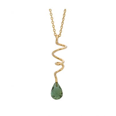 Rabinovich goud op zilveren Soft Line ketting met groene kwarts 42 - 45 cm., 76502324 Zilver Rabinovich