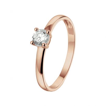 Rikkoert roségouden ring met zirkonia Goud Rikkoert Huiscollectie