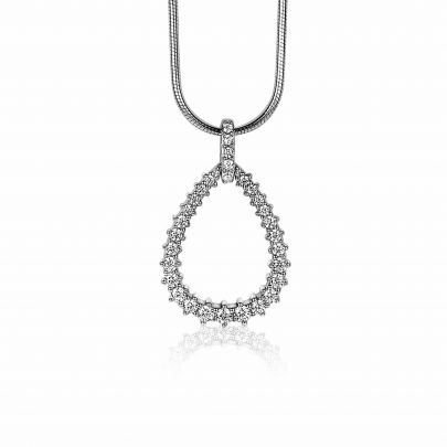 Zinzi zilveren druppelvormige hanger met zirkonia, ZIH2123 Zilver Zinzi