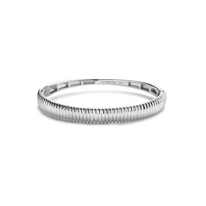 Ti Sento zilveren slavenarmband met geribbelde structuur 60 mm., 2957SI Zilver Ti Sento