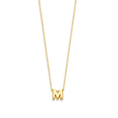 Just Franky witgouden Capital ankerketting met letter V Goud Just Franky