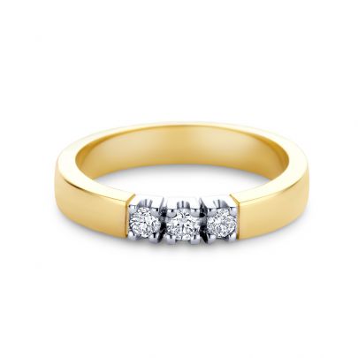 R&C geelgouden ring met diamant, RIN1705-3 Goud RC