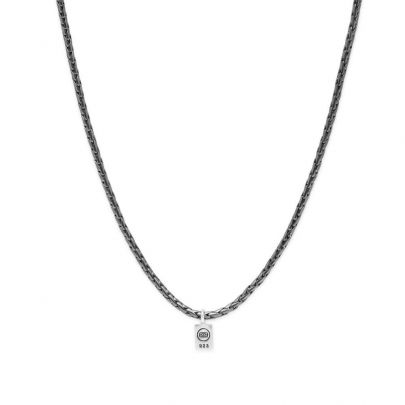 Buddha to Buddha George XS Black Rhodium zilveren ketting 60 cm., 718 BRS 60 Zilver Buddha to Buddha