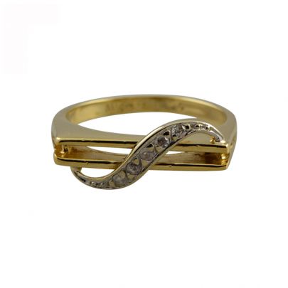 Bicolor gouden ring met zirkonia Goud