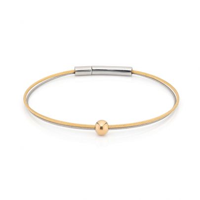 Clic bicolor edelstalen Thinking of You armband met bolletje 18 cm. Edelstaal Clic by Suzanne