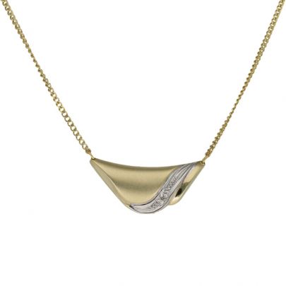 Geelgouden choker met diamant 40 cm. Goud