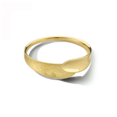 Rikkoert geelgouden ring met gescratchte afwerking Goud Rikkoert Huiscollectie