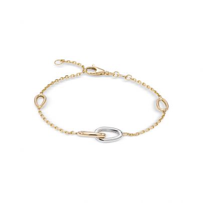 Monzario bicolor gouden fantasie armband 17,5 - 19 cm., 1286A BIC Goud Monzario