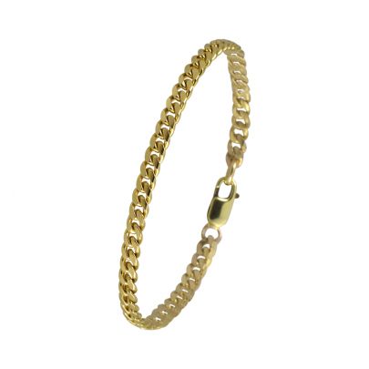 Geelgouden gourmet schakelarmband 19 cm. Goud