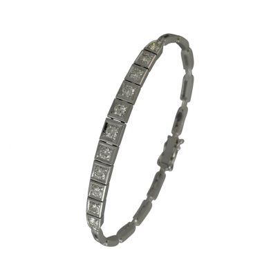 Witgouden tennisarmbnad 19 cm. Witgoud