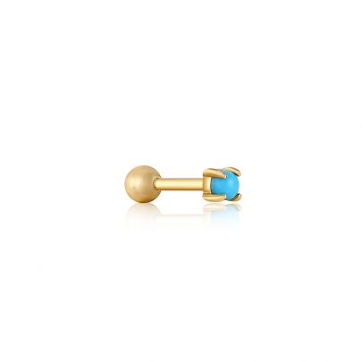 Ania Haie goud op zilveren Turquoise Cabochon Barbell oorknop, E035-13G Verguld zilver Ania Haie