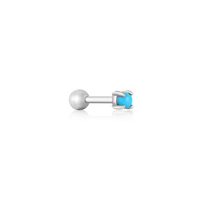 Ania Haie zilveren Turquoise Cabochon Barbell oorknop, E035-13H Zilver Ania Haie