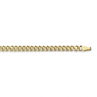 Fjory geelgouden/zilveren bolle gourmet schakelarmband 19 cm., 40-EBG03,819 Goud Zilver Fjory