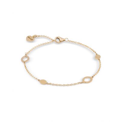 Monzario geelgouden armband met opengewerkte schakels 18 cm., 1149A GEEL Goud Monzario