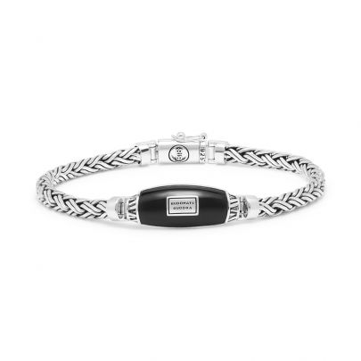 Buddha to Buddha Katja XS zilveren armband met onyx 17 cm., J171 E Zilver Buddha to Buddha