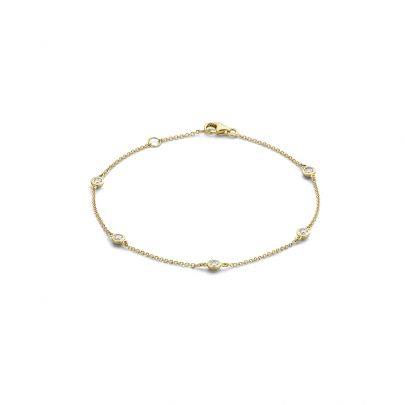 Blush geelgouden armband met zirkonia 16,5 - 18 cm., 2187YZI Goud Blush