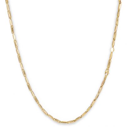 Monzario geelgouden fantasie schakelketting 45 cm., 866C GEEL Goud Monzario