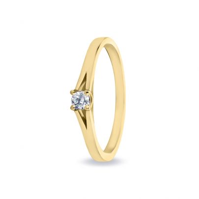 Miss Spring geelgouden Viv ring met diamant, MSR531GG-55 Goud Miss Spring