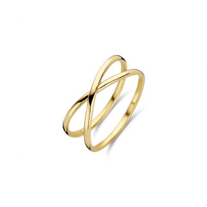 Casa Jewelry goud op zilveren XOXO ring, TR.0241.54 Verguld zilver Casa Jewelry