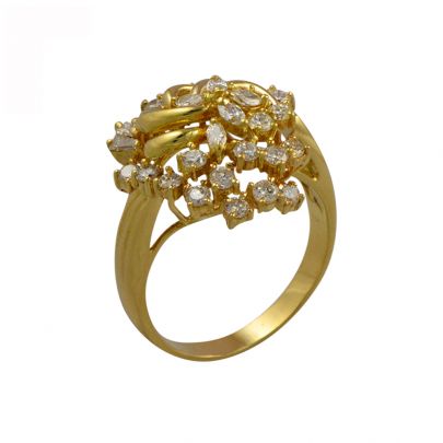 Geelgouden fantasie ring met diamant Geelgoud