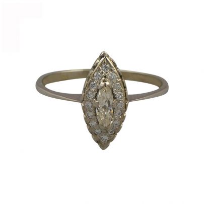 Witgouden entourage ring met diamant Witgoud