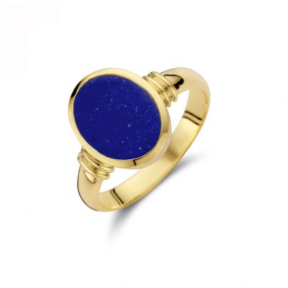 Rikkoert geelgouden zegelring met lapis lazuli Goud Rikkoert Huiscollectie