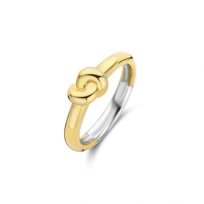 Ti Sento goud op zilveren ring met knoop, 12278SY/54 Zilver Verguld zilver Ti Sento