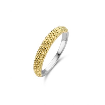 Ti Sento zilveren ring met goud op zilveren bolletjes, 12276SY/56 Zilver Verguld zilver Ti Sento