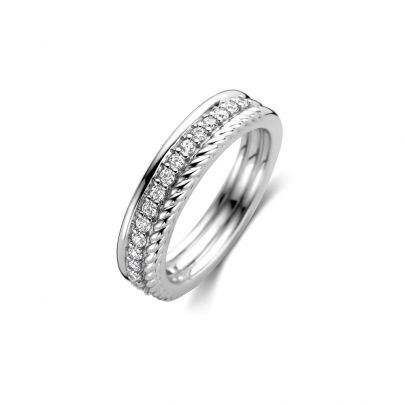 Ti Sento zilveren ring met zirkonia, 12282ZI/56 Zilver Ti Sento