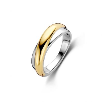 Ti Sento goud op zilveren overslag ring, 12281SY/56 Zilver Verguld zilver Ti Sento