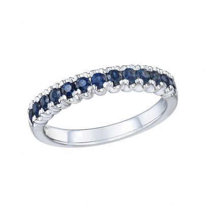 Rikkoert witgouden bandring met blauwe saffier en diamant Goud Rikkoert Huiscollectie