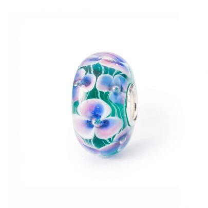 Trollbeads zilveren glasbedel Verleidelijke bloem, TGLBE-20348 Zilver Glas Trollbeads