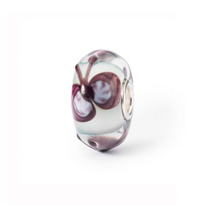 Trollbeads zilveren glasbedel Knipoog van vlinder, TGLBE-20346 Zilver Glas Trollbeads