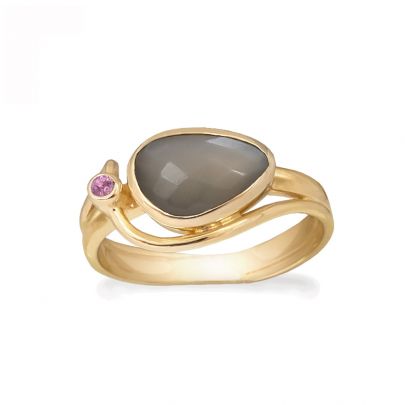 Rabinovich goud op zilveren Breezy ring met maansteen en toermalijn, 78503356-54 Verguld zilver Rabinovich