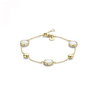 Rikkoert geelgouden ankerarmband met parelmoer 17 - 19 cm. Goud Rikkoert Huiscollectie