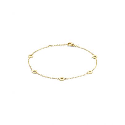 Blush geelgouden armband met cirkeltjes 18 cm. , 2201YGO Goud Blush