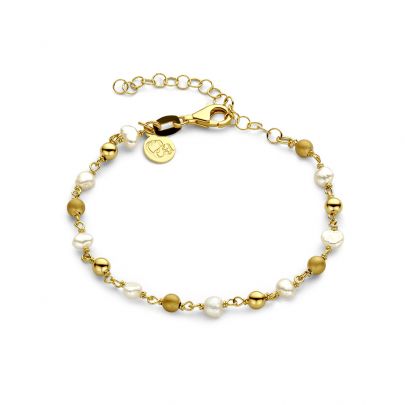 Casa Jewelry goud op zilveren Riva armband met parel 17 - 22 cm., TA.9002.00 Verguld zilver Casa Jewelry