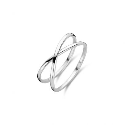 Casa Jewelry XOXO ring met twee gekruisde banen, TR.0240.52 Zilver Casa Jewelry