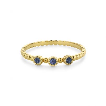 Miss Spring geelgouden Duchess ring met blauwe saffier, MSR741-BSA-53 Goud Miss Spring