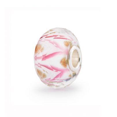 Trollbeads zilveren glasbedel Roze symfonie, TGLBE-30105 Zilver Glas Trollbeads