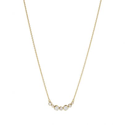 Georg Jensen 18 kt. geelgouden Signature Diamonds ketting 45 cm., 20001306 Goud Georg Jensen