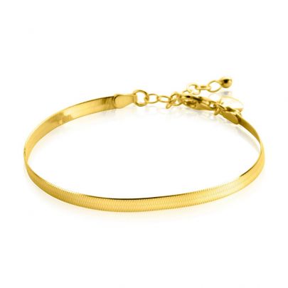 Zinzi goud op zilveren slangenarmband 17 - 20 cm., ZIA2292G Verguld zilver Zinzi