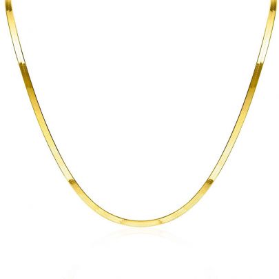 Zinzi goud op zilveren slangenketting 40 - 45 cm., ZIC2292G Verguld zilver Zinzi