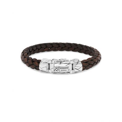 Buddha to Buddha Mangky Small bruin lederen armband 20 cm., 126BR E+ Zilver Leer Buddha to Buddha