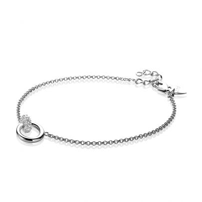 Zinzi zilveren jasseronarmband met cirkels 17 - 20 cm, ZIA1830 Zilver Zinzi